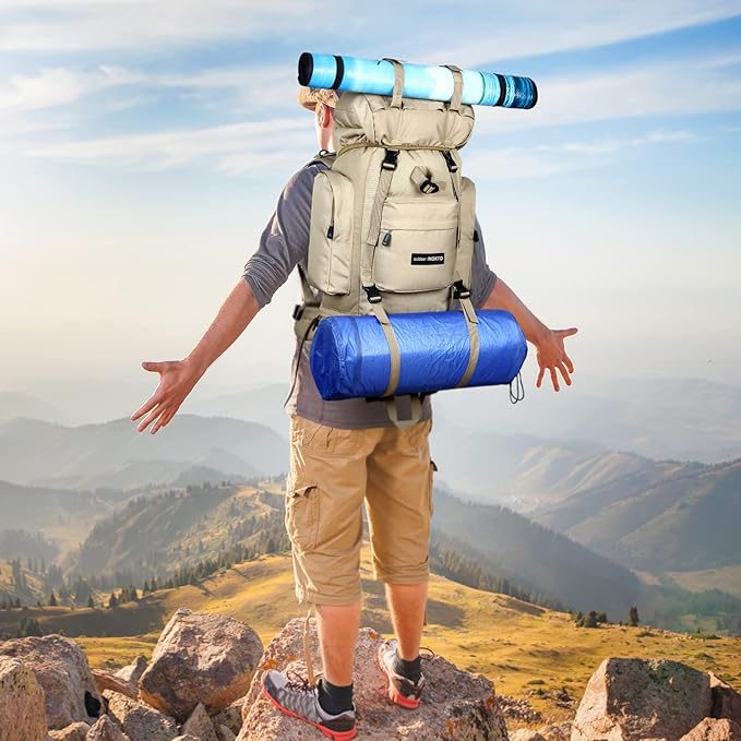 85L Lightweight Internal Frame Hiking Backpack for Men Women, Waterproof Travel Camping Backpack