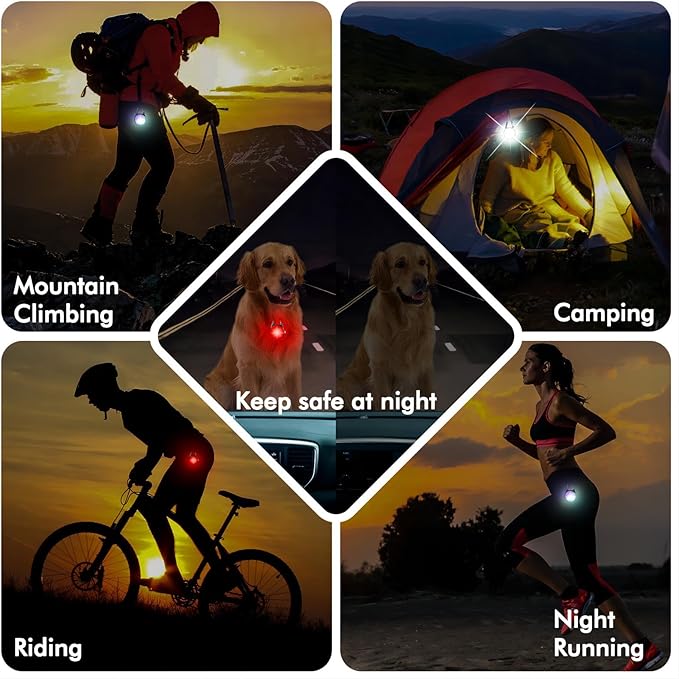 4 Modes Dog Collar Lightï¼? Packs IP68 Waterproof Dog Lights for Night Walking, USB Rechargeable