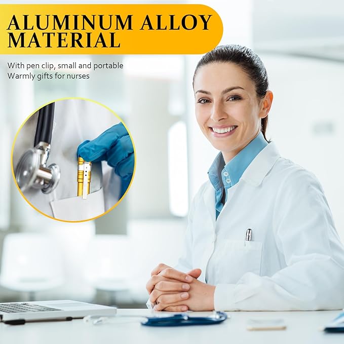 24 Pack Mini Pen Flashlights Bulk LED Pen Lights Aluminum Pocket Flashlights with Clips Small