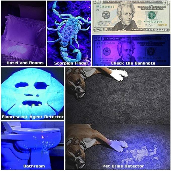 ULTRAFIRE Black Light UV Flashlight, Super Power UV 395-405 nm LED WF-502B Blacklight Flashlights