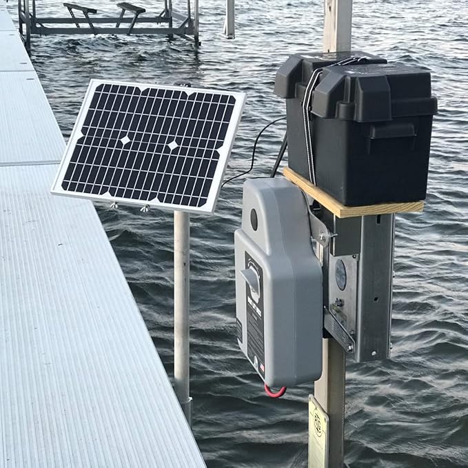 12V Waterproof Solar Battery Trickle Charger & Maintainer - 20 Watts Mono Solar Panel Built-in