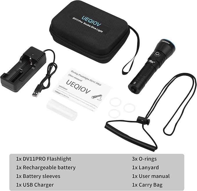 Dive Light Scuba Diving Flashlight Dive Torch Rechargeable,3500Lumens 6 Modes Underwater Light,IPX8