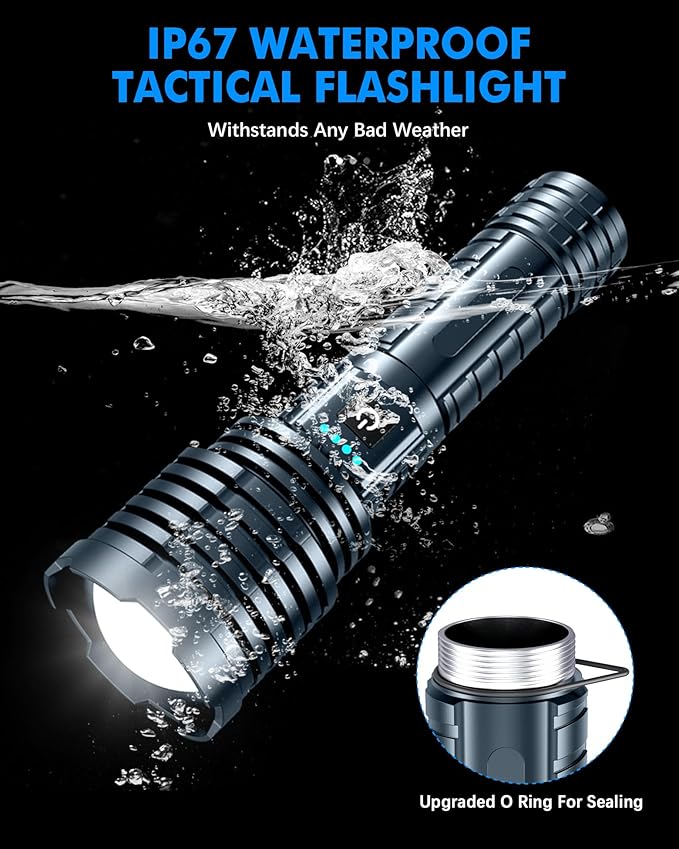 Super Bright Rechargeable LED Flashlights 5000.000High Lumens,Powerful Tactical Flashlight Up to