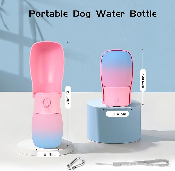 Dog Water Bottle, Travel Puppy Water Bowl, Leak Proof Portable Puppy Water Dispenser, Foldable Dog