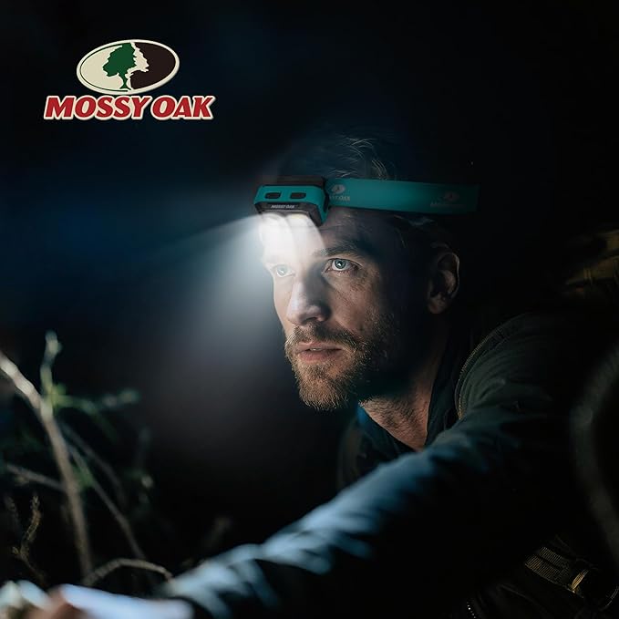 Mossy Oak 600 Lumens LED Headlamp, Dual Power Source, Motion Sensor Head Lamp with Magnetic Base