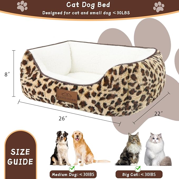 Rectangle Cat Dog Bed for Large Medium Small Pets Indoor Outdoor Machine Washable Sleeping Sofa