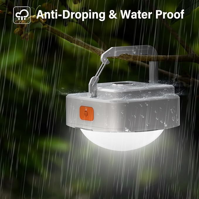 Rechargeable Camping Lights FLY2SKY 4Pcs White Tent Lights Mini Flashlight Portable LED Camping