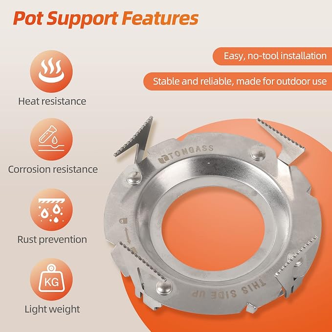 TonGass Camping Stoves Pot Support Compatible with Jetboil Stove Pots Support Stainless Steel