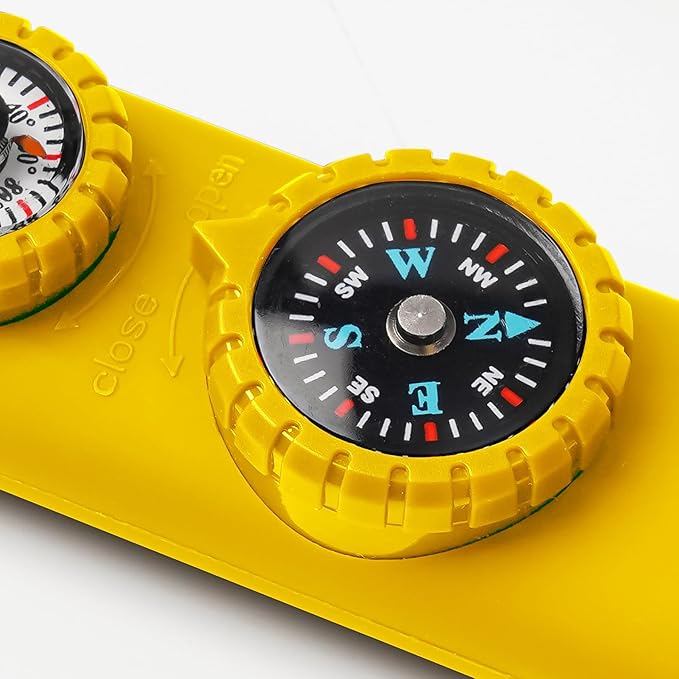 Multifunctional Survival Emergency Whistle for Kids with Compass Hiking Survival, Thermometer &