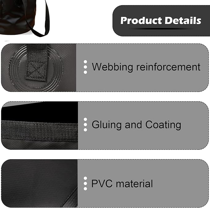 Collapsible Bucket with Handle, Lightweight Folding Water Container, Portable Collapsible Bucket