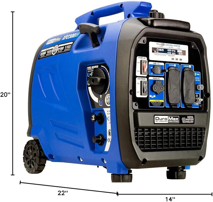DuroMax XP2300iH 2,300-Watt Dual Fuel Portable Digital Inverter Generator - Gas & Propane, RV &