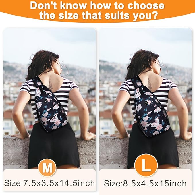 Crossbody Bags for Women Men Trendy Sling Bag Bakpack Casual Chest Bag with Convertible Shoulder
