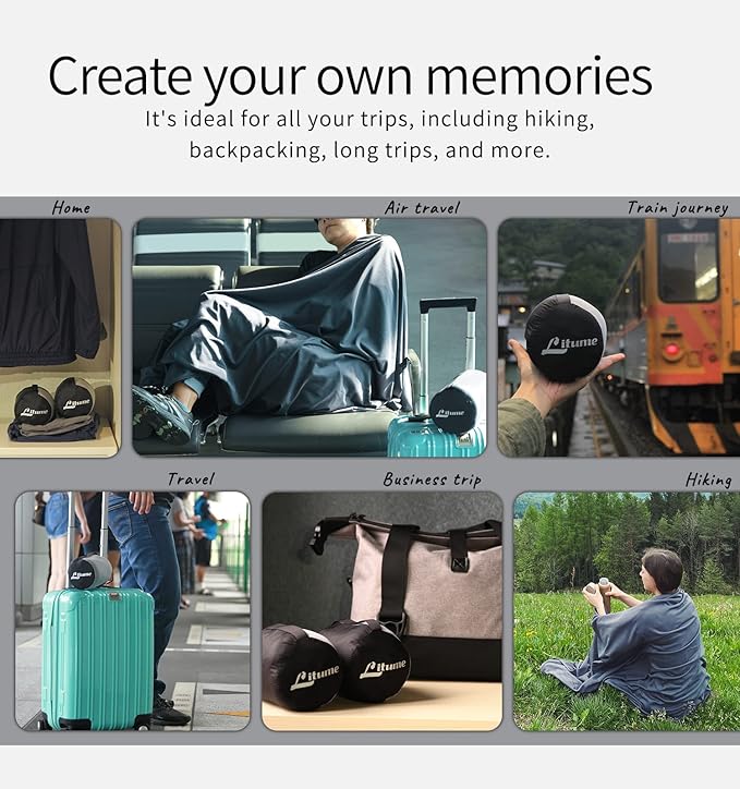 Travel Blanket Lightweight and Breathable, 67 x 48 in Soft Airplane Flight Blanket for Travelers