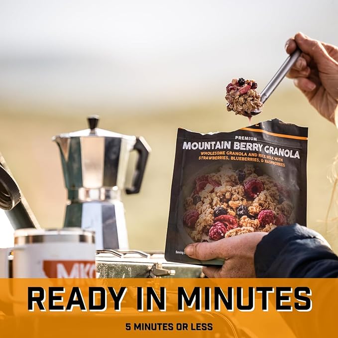 Peak Refuel Mountain Berry Granola 2-Pack | Freeze Dried Backpacking, Camping & Emergency Prep Food