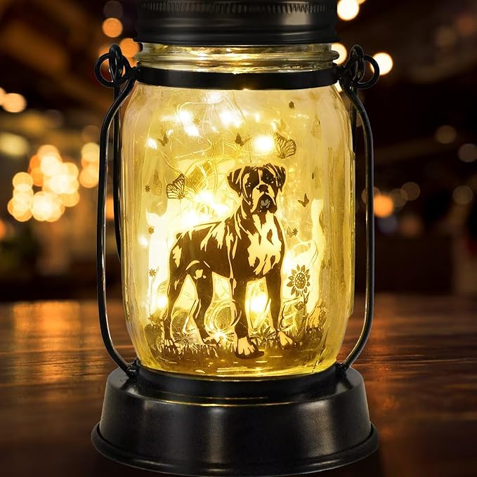 kyoryuger Boxer Dog Gifts for Women/Men Boxer Dog Lovers Solar Lantern Mom Birthday, Mothers Day