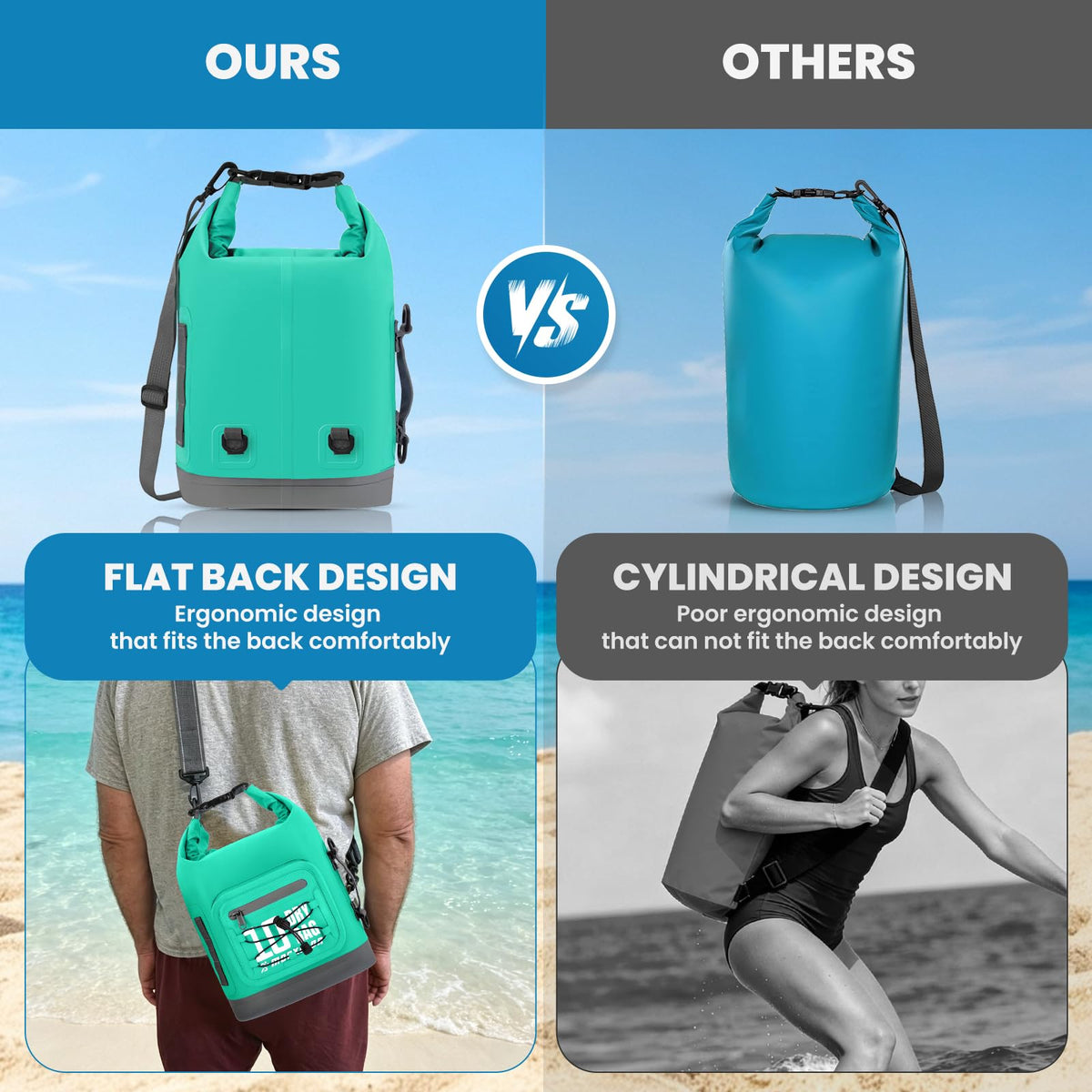 MORXPLOR Dry Bag Waterproof,5L/10L/20L/30L/40L/55L Roll Top Dry Bag Backpack with WaterProof Phone