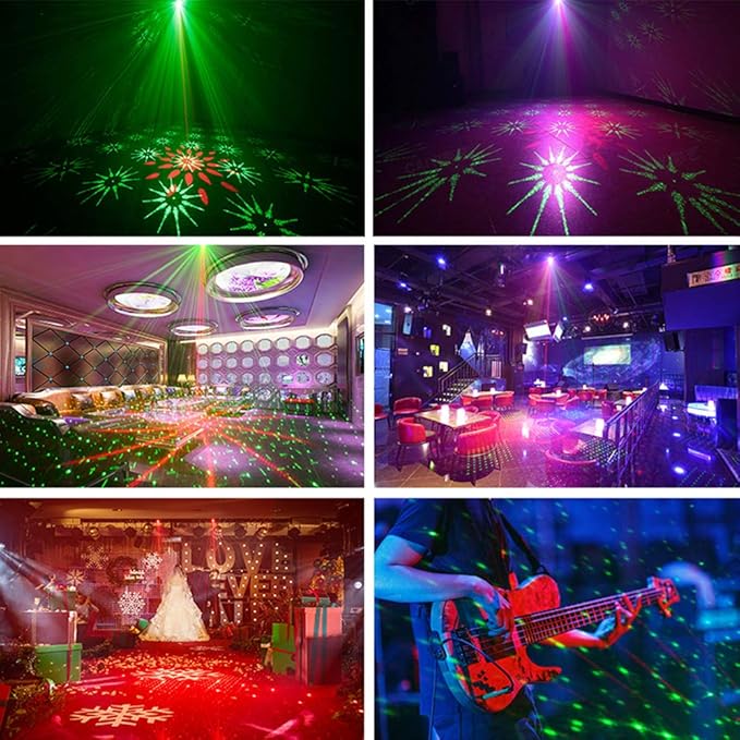 Mini Party Lights Dj Disco Strobe Stage Lights Sound Activated Laser Llights Projector with Remote