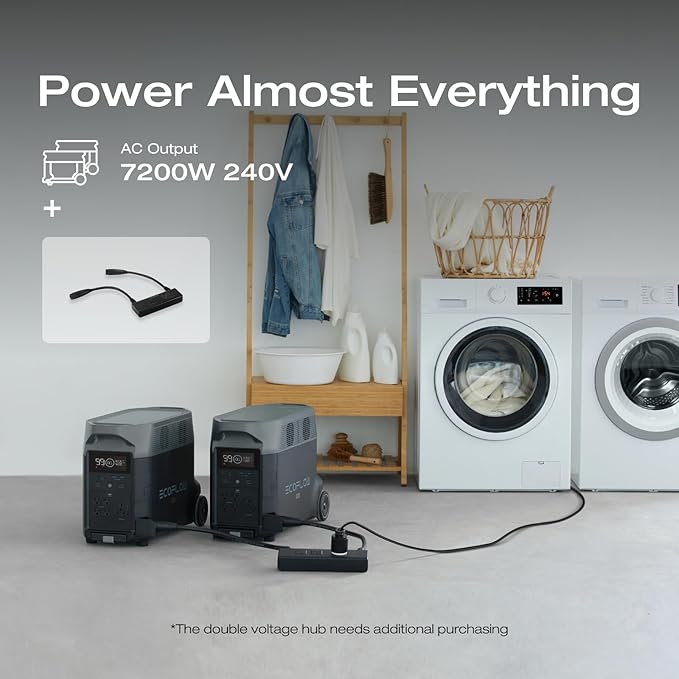 EF ECOFLOW 10.8kWh Portable Power Station: DELTA Pro with 2 Extra Battery, 120V Lifepo4 Battery