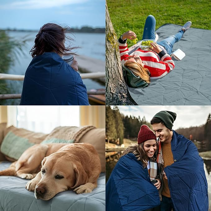 Outdoor Waterproof Blanket, Foldable Fleece Stadium Blanket for Outdoor Sports Event, Camping, Car