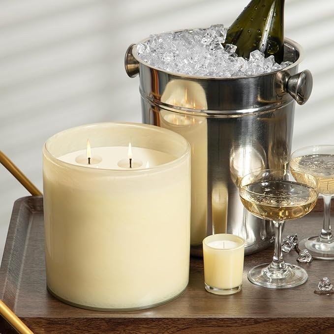LAFCO New York Luxe 4-Wick Candle, Chamomile Lavender - 86 oz - 200-Hour Burn Time - Reusable, Hand