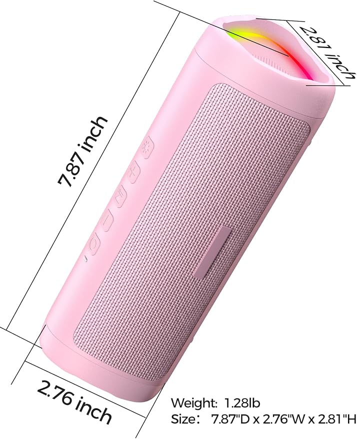 Bluetooth Speaker with HD Sound, Portable Wireless, IPX5 Waterproof, Up to 20H Playtime, TWS