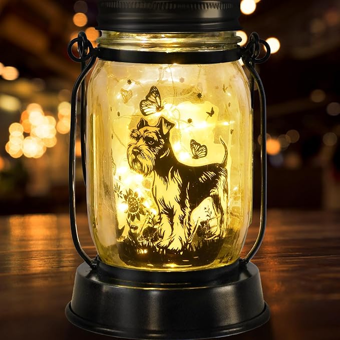 kyoryuger Schnauzer Gifts for Women/Men Schnauzer Solar Lanterns Dog Mom Birthday Dog Lovers
