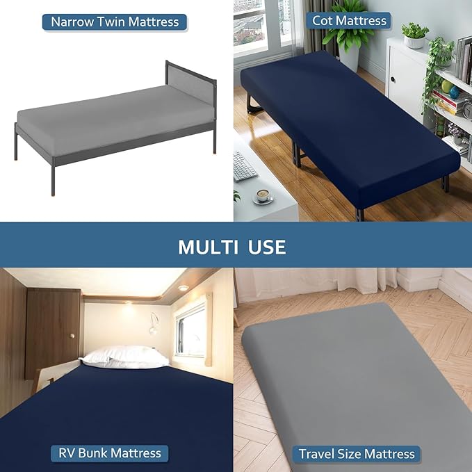 Cot Sheet 31" x 75"(2 Pack), Cot Fitted Sheet Ultra Soft and Breathable Snug Fit for Narrow Twin