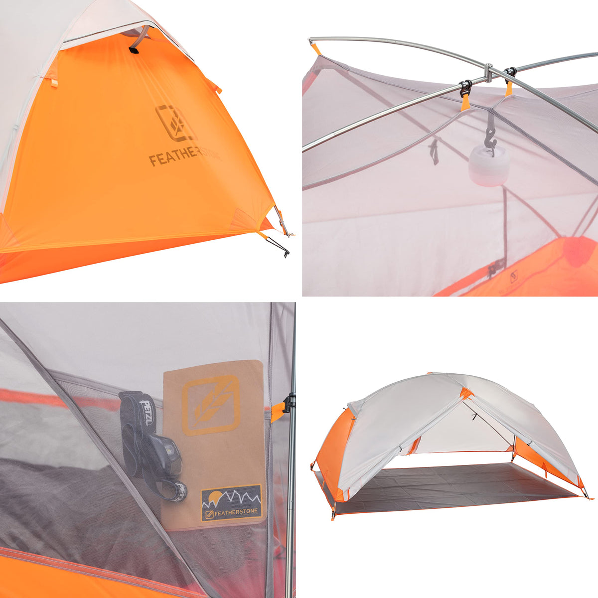 Featherstone UL Granite 2 Person Backpacking Tent Lightweight, 3-Season, Waterproof for Camping and