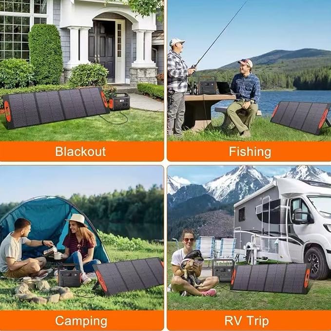 100W Portable Solar Panel for Power Station, Compatible with Jackery, Ecoflow, Bluetti, Anker and