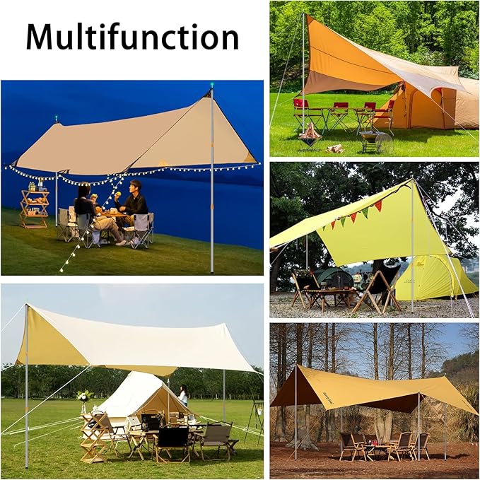 SANLIKE Telescoping Tarp Pole Heavy Duty Tent Poles, 33"-86.6"/94" Thickened Tube Collapsible