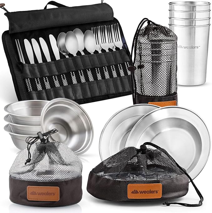 Wealers Unique Complete Messware Kit Polished Stainless Steel Dishes Set| Tableware| Dinnerware|