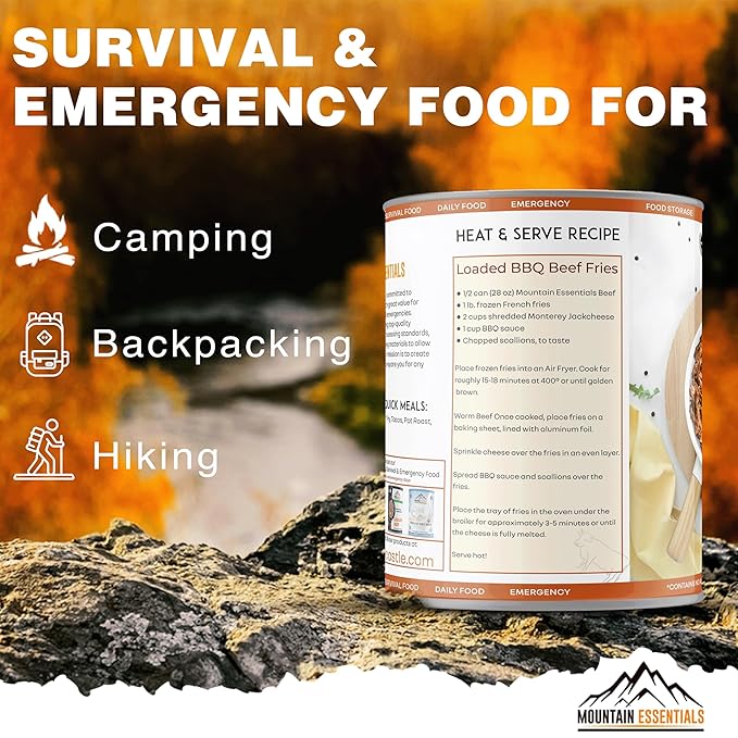 MOUNTAIN ESSENTIALS All Natural Canned Beef 28 Oz ??Fully Cooked, Ready to Eat, Gluten Free