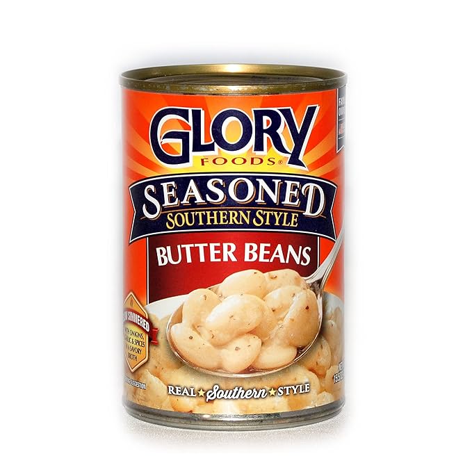 Glory Seasoned Butter Beans - 14.5 Oz Cans (Pack of 6)