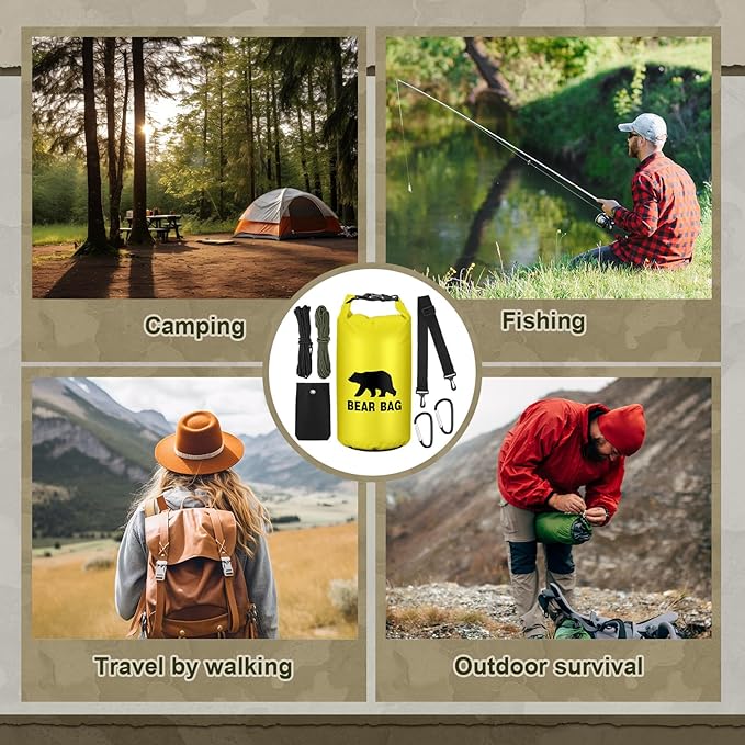 1 Set Bear Food Bag for Camping Ultralight Food Hanging System Includes Waterproof Bear Bag, Nylon