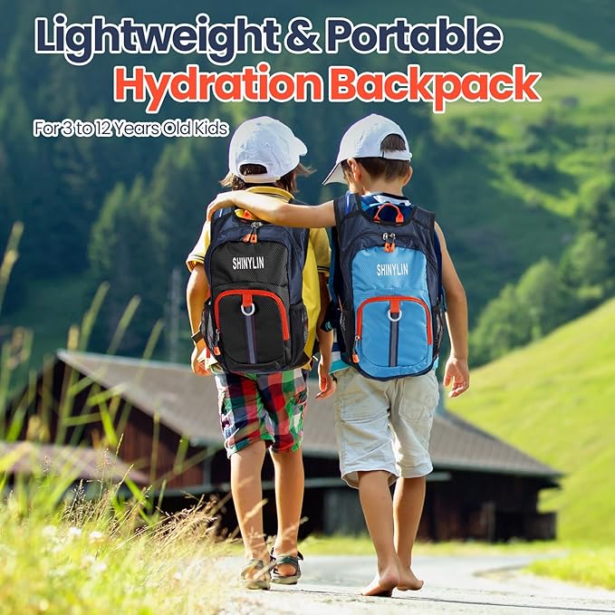2 Pcs Kids Hydration Backpack with 1.5l Water Bladder Lightweight Kids Hiking Backpack Water
