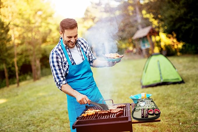 Camp Kitchen Cooking Utensil Set Travel Organizer Grill Accessories Portable Compact Gear for
