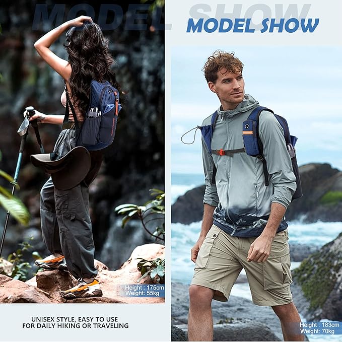 15L Small Hiking Backpack for Men Women Foldable Packable Back Pack Ultralight Hiking Daypack for