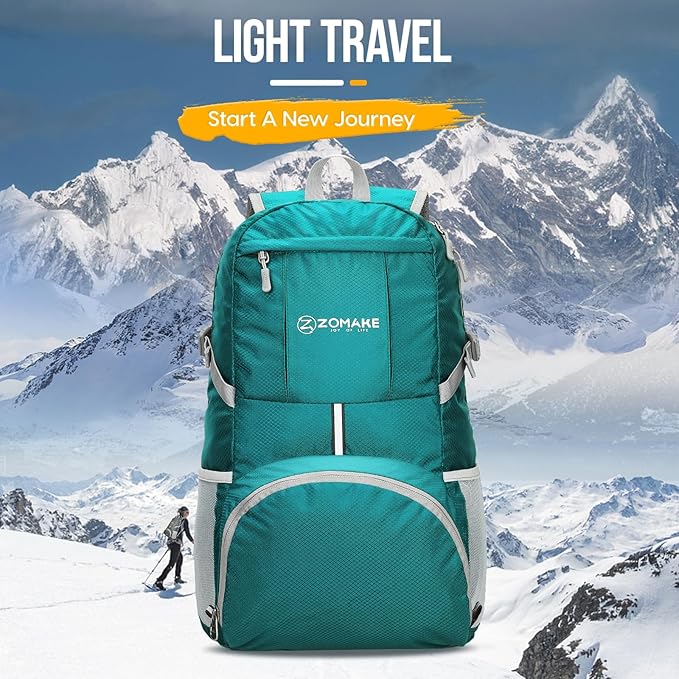 ZOMAKE Lightweight Packable Backpack 35L, Light Foldable Backpacks Water Resistant Collapsible