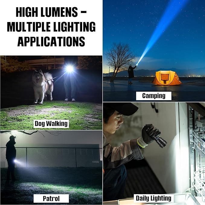 Flashlight LED Rechargeable Flashlights High Lumens, 99,000 LM Super Bright Powerful Flashlight