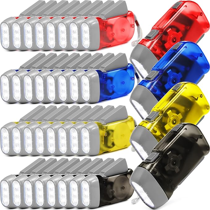 Treela 36 Pcs Hand Crank Flashlights Operation Christmas Bulk Items Squeeze Flashlight No Battery