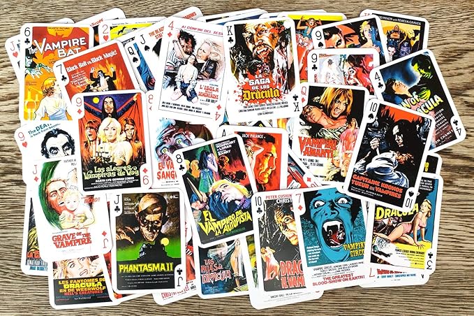 Vampires Playing Cards (Poker Deck 54 Cards All Different) Vintage Trash Horror Movie Poster
