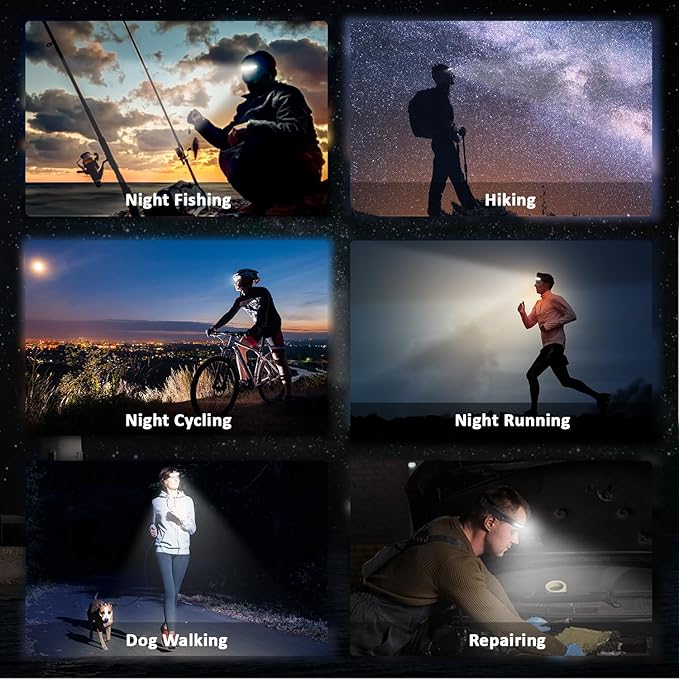 Pristar Rechargeable LED Headlamp with 230° Beam 5 Modes Head Lamp LED with Motion Sensor 350 Lumen