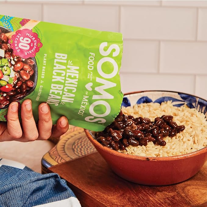 SOMOS Mexican Black Beans ??Gluten Free, Non-GMO, Vegan & Microwavable Meals Ready to Eat