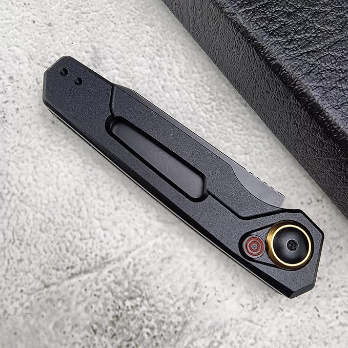 Push Button Lock Knife, Tactical Speedsafe Assisted EDC Folding Knife, Black Stonewashed Reverse
