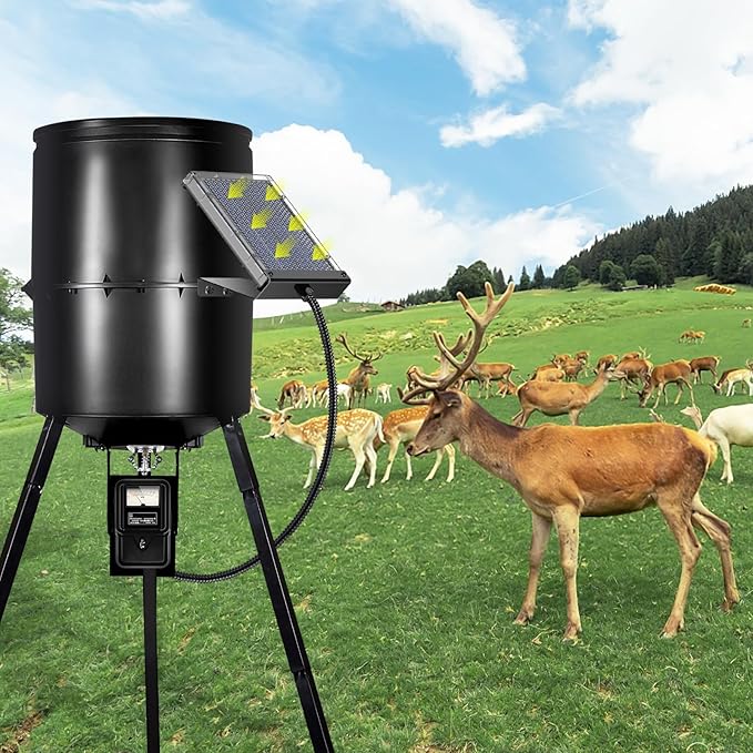 Solar Panel for Deer Feeder, 12V Solar Panel Outdoor Hunting Feeder Waterproof, Solar Power Battery