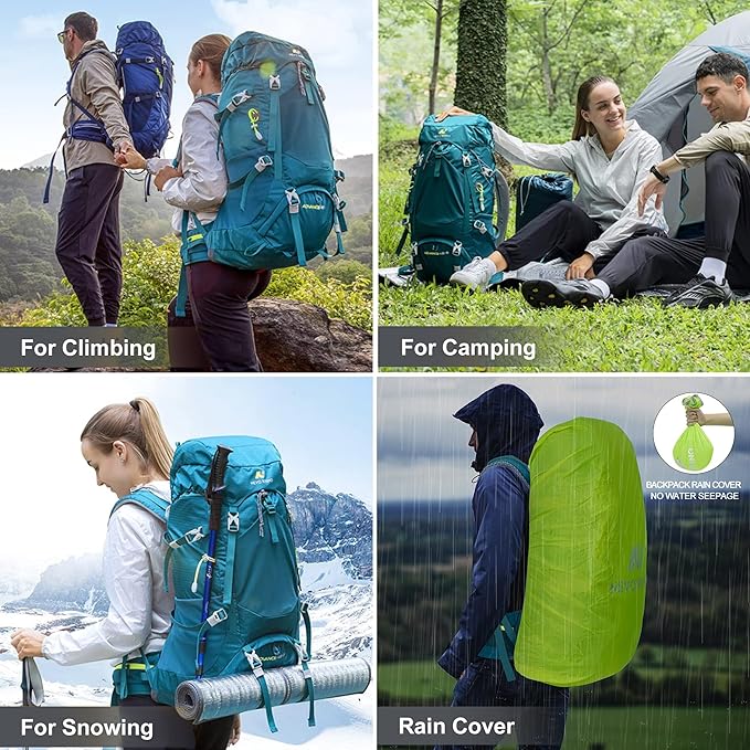 N NEVO RHINO Internal Frame Hiking Backpack 50/60/65/70/80L, Mountain Climbing Camping Backpack
