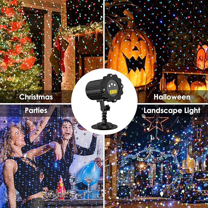 Laser Christmas Projector Lights Outdoor, 3 Colors RGB Christmas Laser Lights Outdoor Waterproof