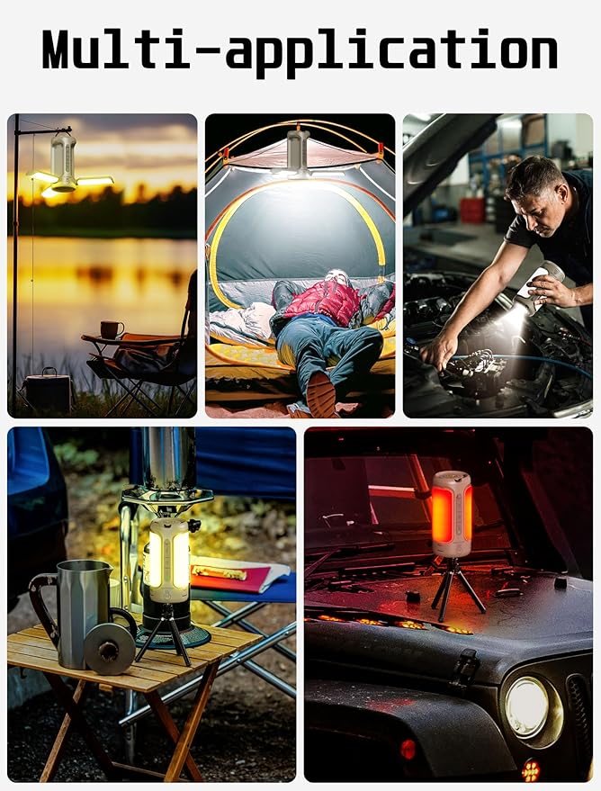 Folding Camping Lantern Rechargeable, 10000mAh Foldable LED Light for Tent Outdoor, IP54