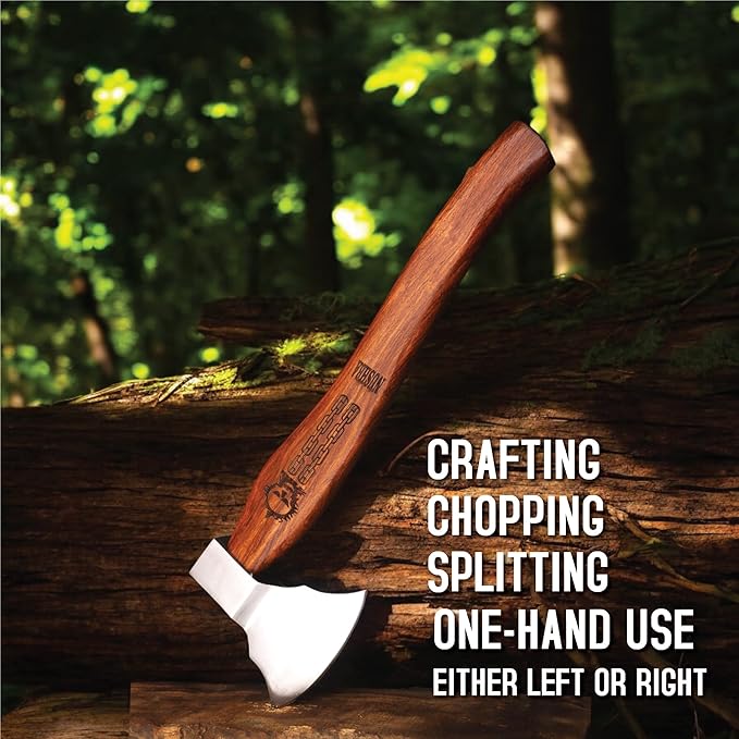 Bearded Viking Axe with Gift Viking Knife Also Leather Sheath | HandForged Carbon Steel bushcraft