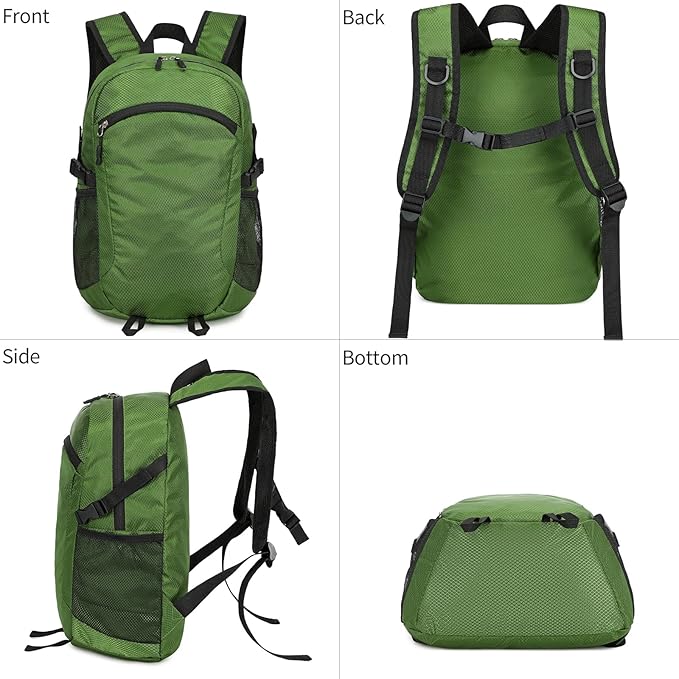 Small Hiking Daypack,15L Water-Resistant Hiking Backpack Packable Lightweight Travel Day Pack for